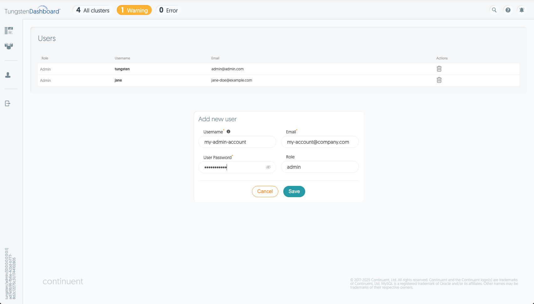 Add User form
