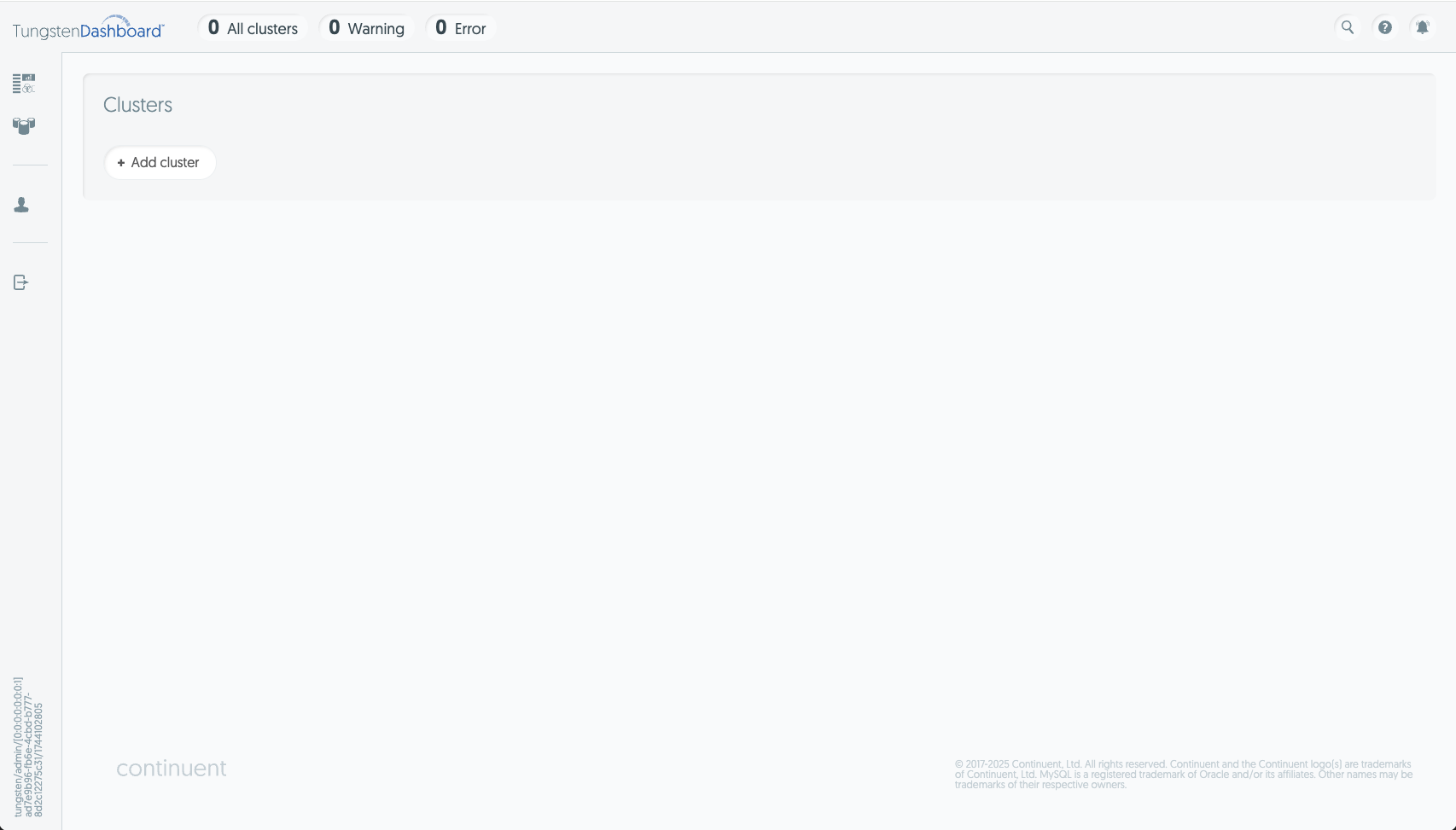 Cluster Front Page - Add Cluster